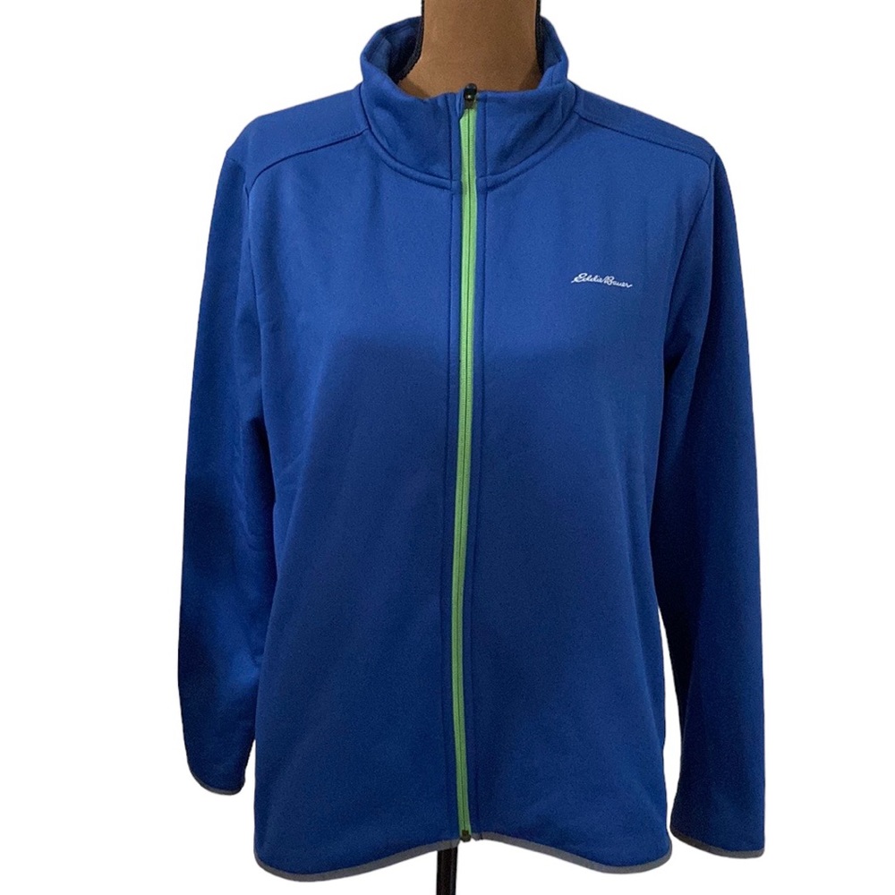 Eddie Bauer outdoor soft shell fleece lined freeheat jacket in blue size XL